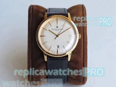 Swiss Replica Vacheron Constantin Patrimony Yellow Gold Watch White Dial